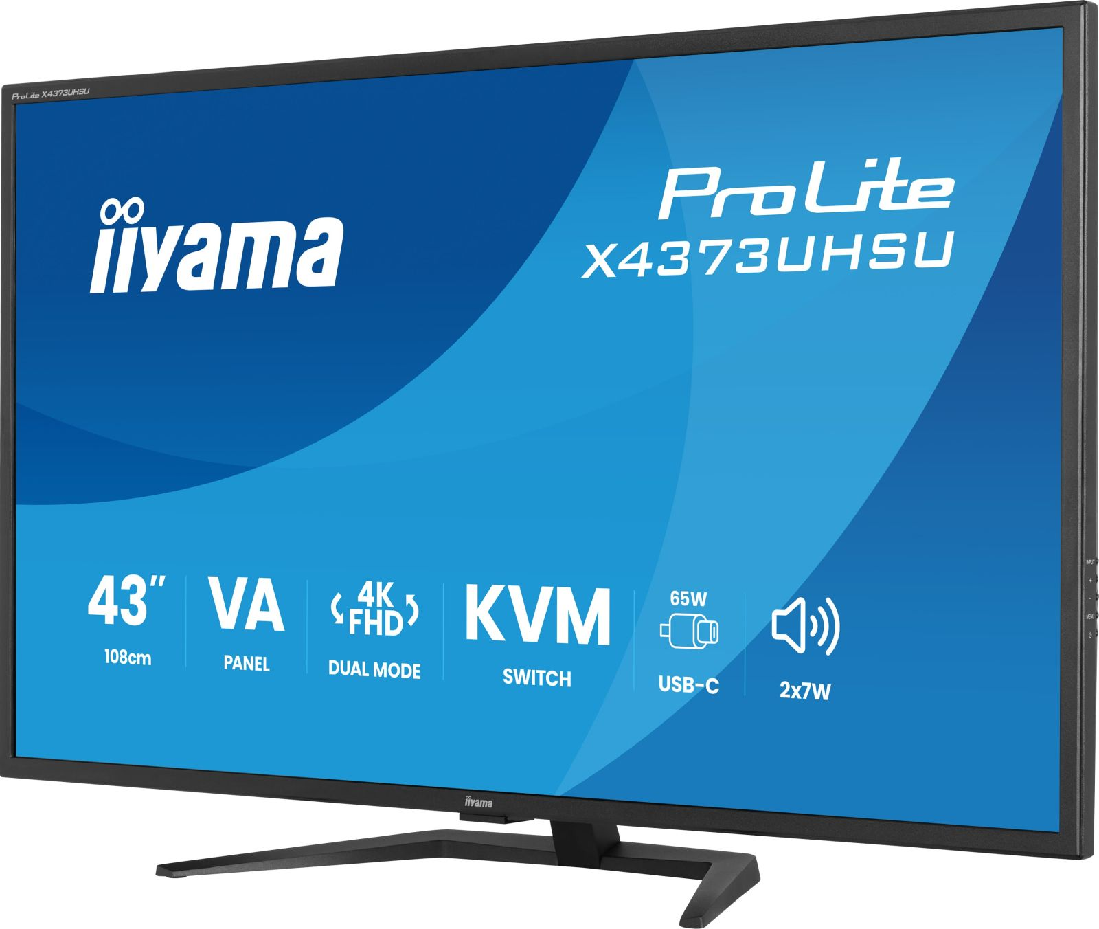 Monitor 4K UHD da 43 pollici con pannello VA, KVM e connettività USB-C.
