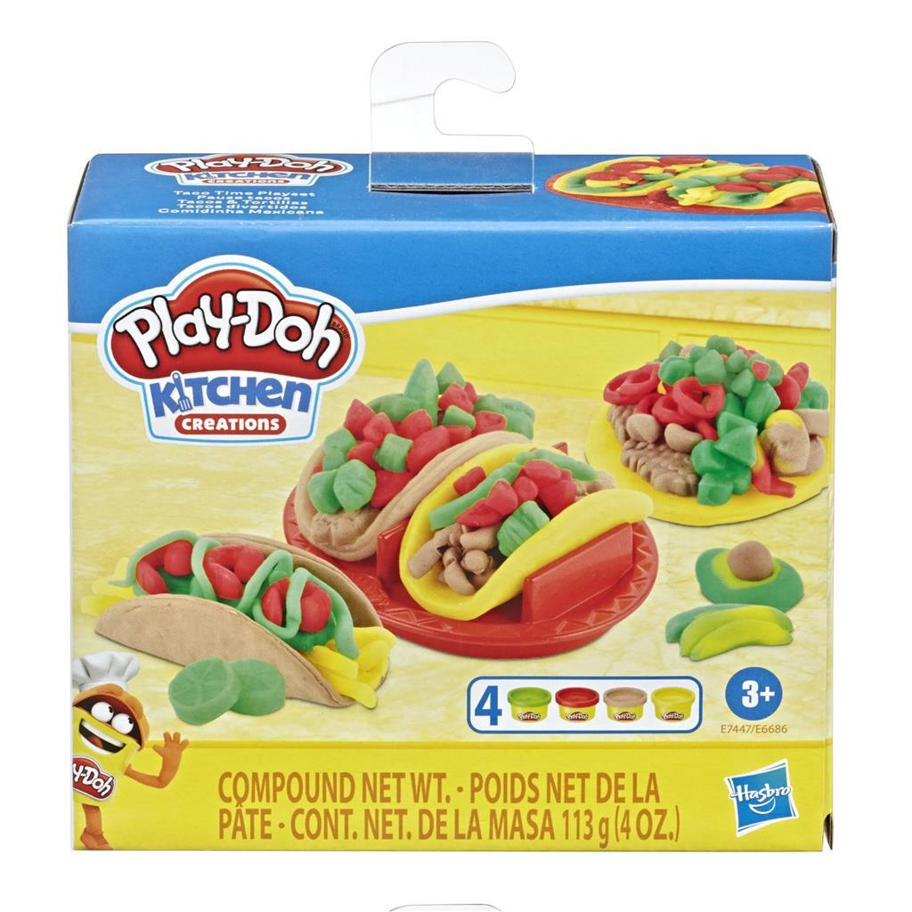 Set di taco Play-Doh con pasta colorata per taco, burrito e contorni.