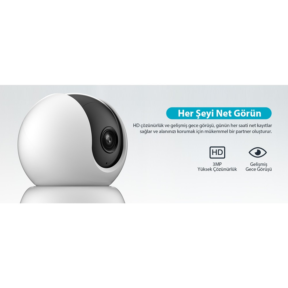 A white security camera with HD resolution and advanced night vision.