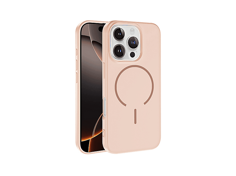 LOPARD iPhone 16 Pro Max Uyumlu Kablosuz Şarj Özellikli Meta Kapak Yüksek Kamera Telefon Kılıfı Pembe