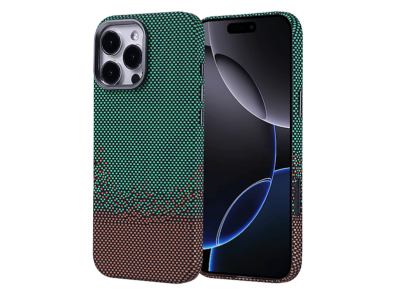 LOPARD iPhone 16 Pro Uyumlu Mgsafe Şarj Özellikli Karbon Fiber Görünümlü Nekst Kapak Telefon Kılıfı Çok Renkli
