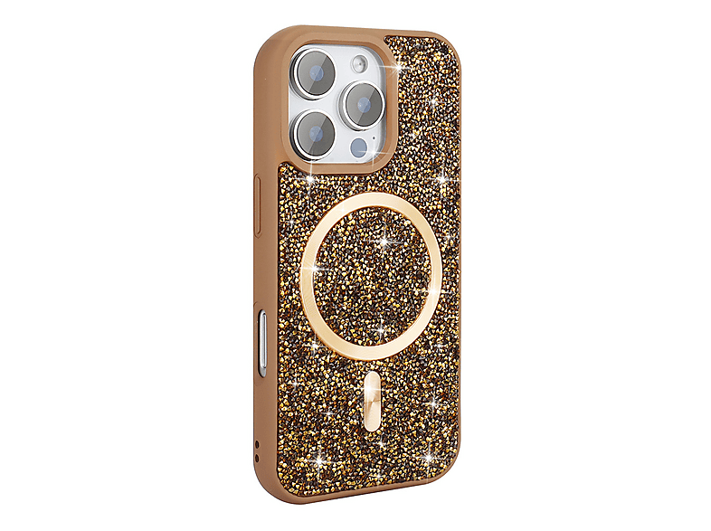 LOPARD iPhone 16 Pro Max Uyumlu Pırlanta Tasarımlı Mgsafe Şarj Özellikli Mozaik Silikon Kapak Telefon Kılıfı Çok Renkli