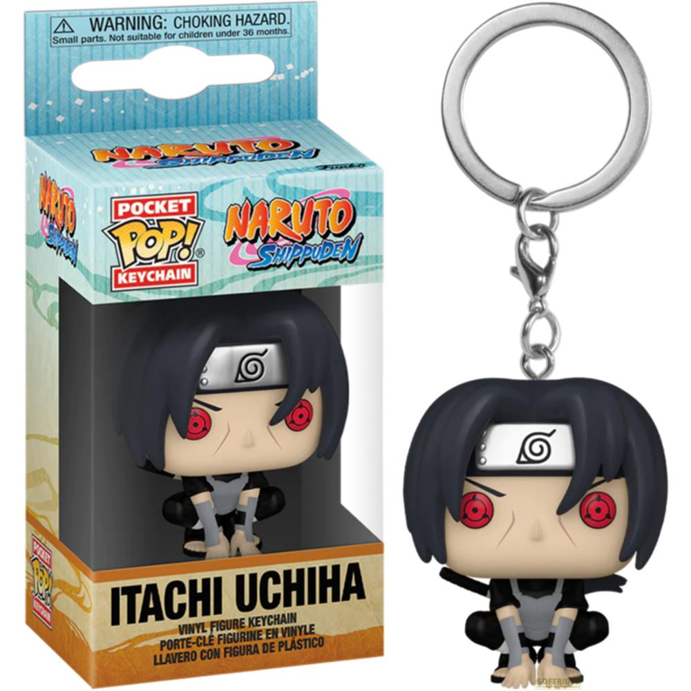 Itachi Uchiha Vinyl Figur Schlüsselanhänger im Naruto Shippuden Design mit Verpackung.