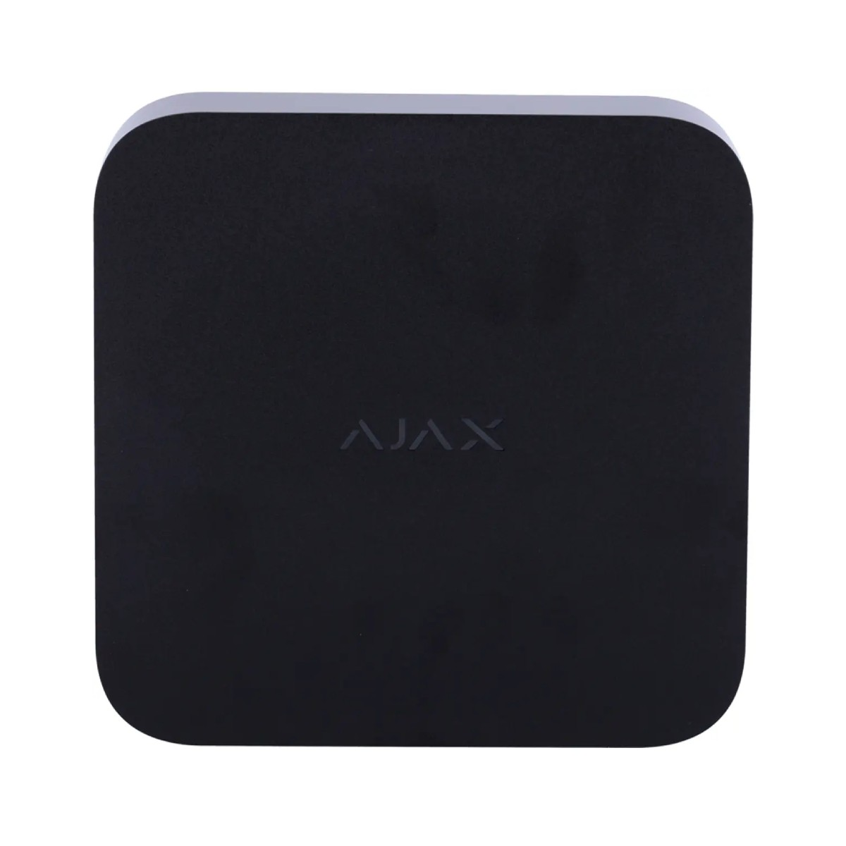 Un dispositivo quadrato nero con angoli arrotondati e il logo AJAX.