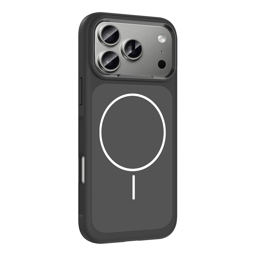 Üç kameralı ve beyaz halkalı koyu gri telefon kılıfı