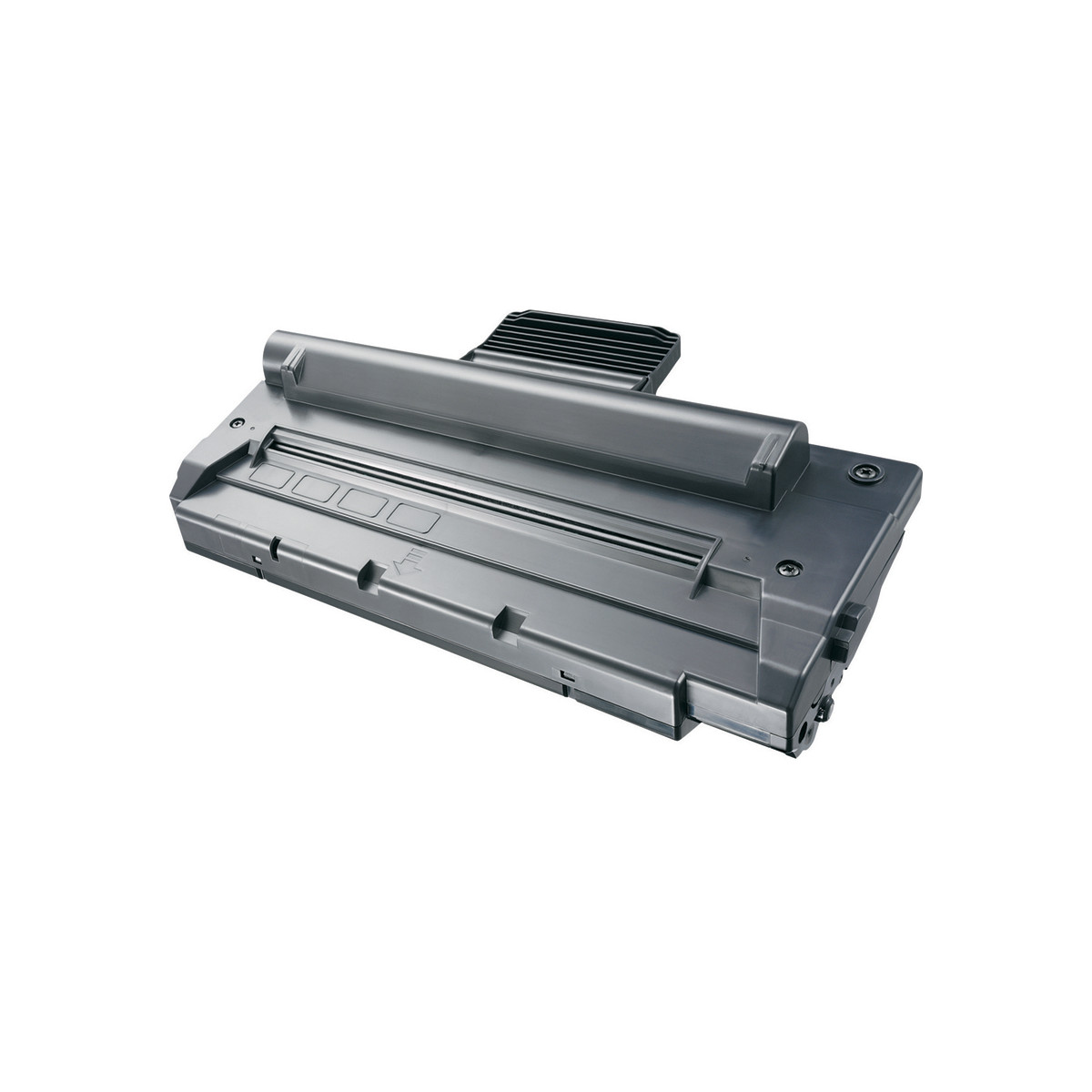 Cartuccia toner stampante grigia con manico nero