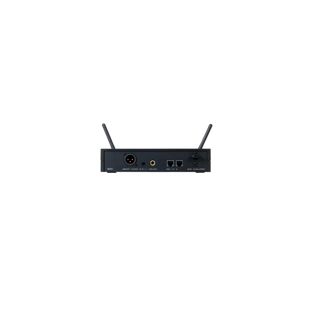 Un dispositivo audio nero con porte XLR, jack e di rete.