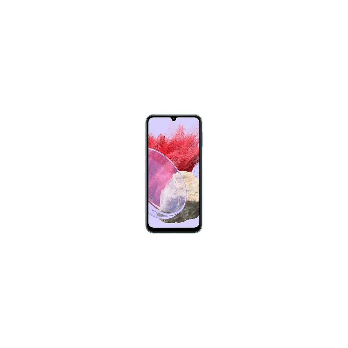 Ein Smartphone mit einem Bild von roten Partikeln und Steinen auf dem Bildschirm.