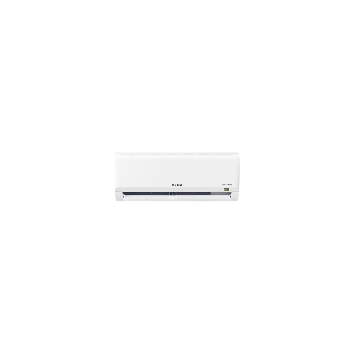 Un condizionatore Samsung bianco con tecnologia digital inverter.
