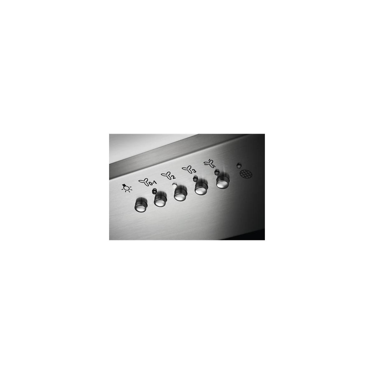 Pannello di controllo con icone luce e velocità ventola, con manopole.