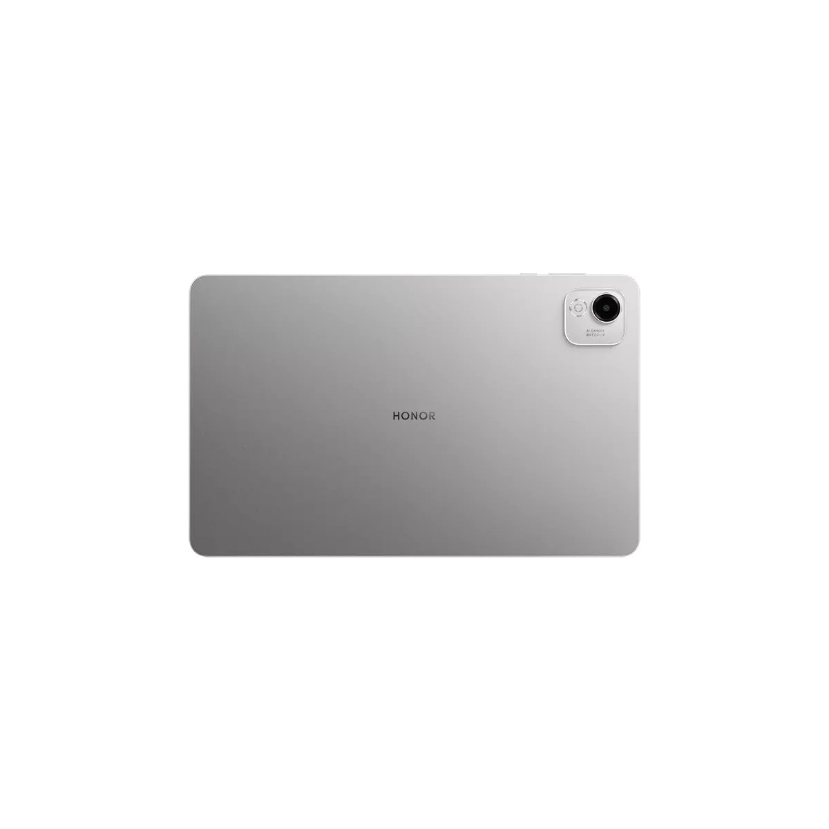 Tablet Honor argentato con fotocamere posteriori e logo Honor.