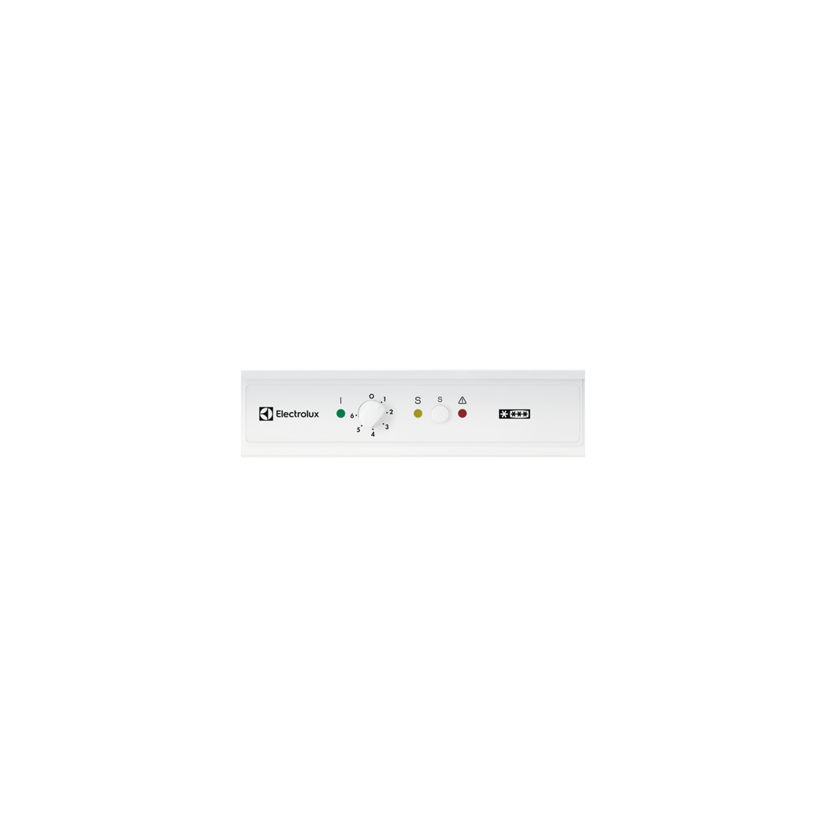 Pannello di controllo Electrolux con quadrante, LED verdi, gialli, rossi, simbolo S e stelle.