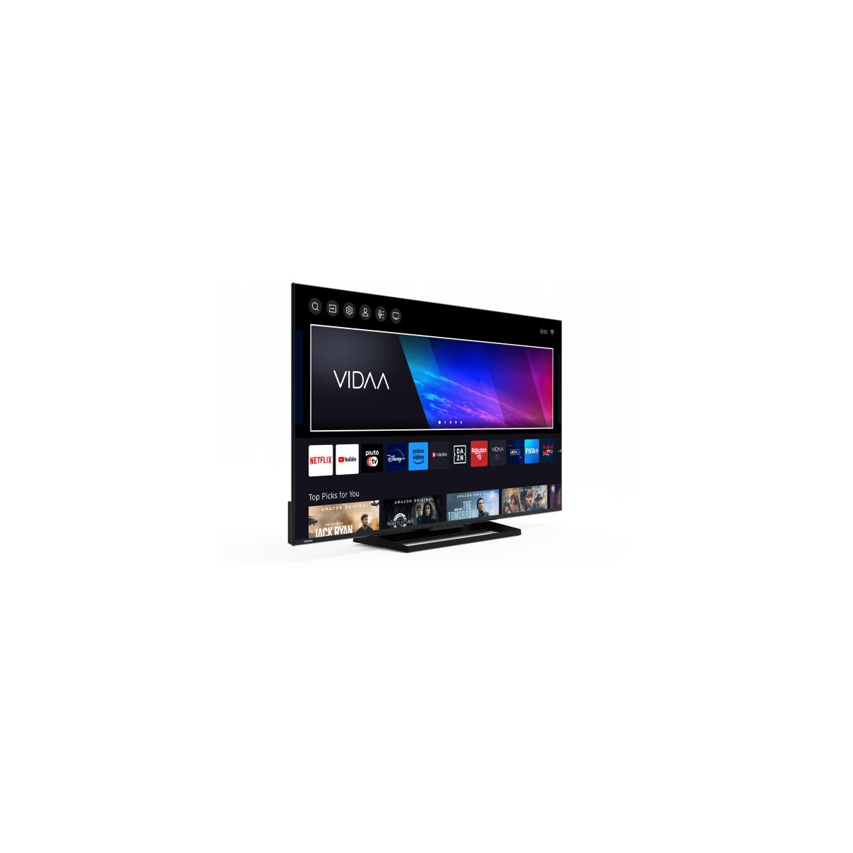 Ein moderner VIDAA-Fernseher mit Apps und Filmen auf dem Bildschirm.
