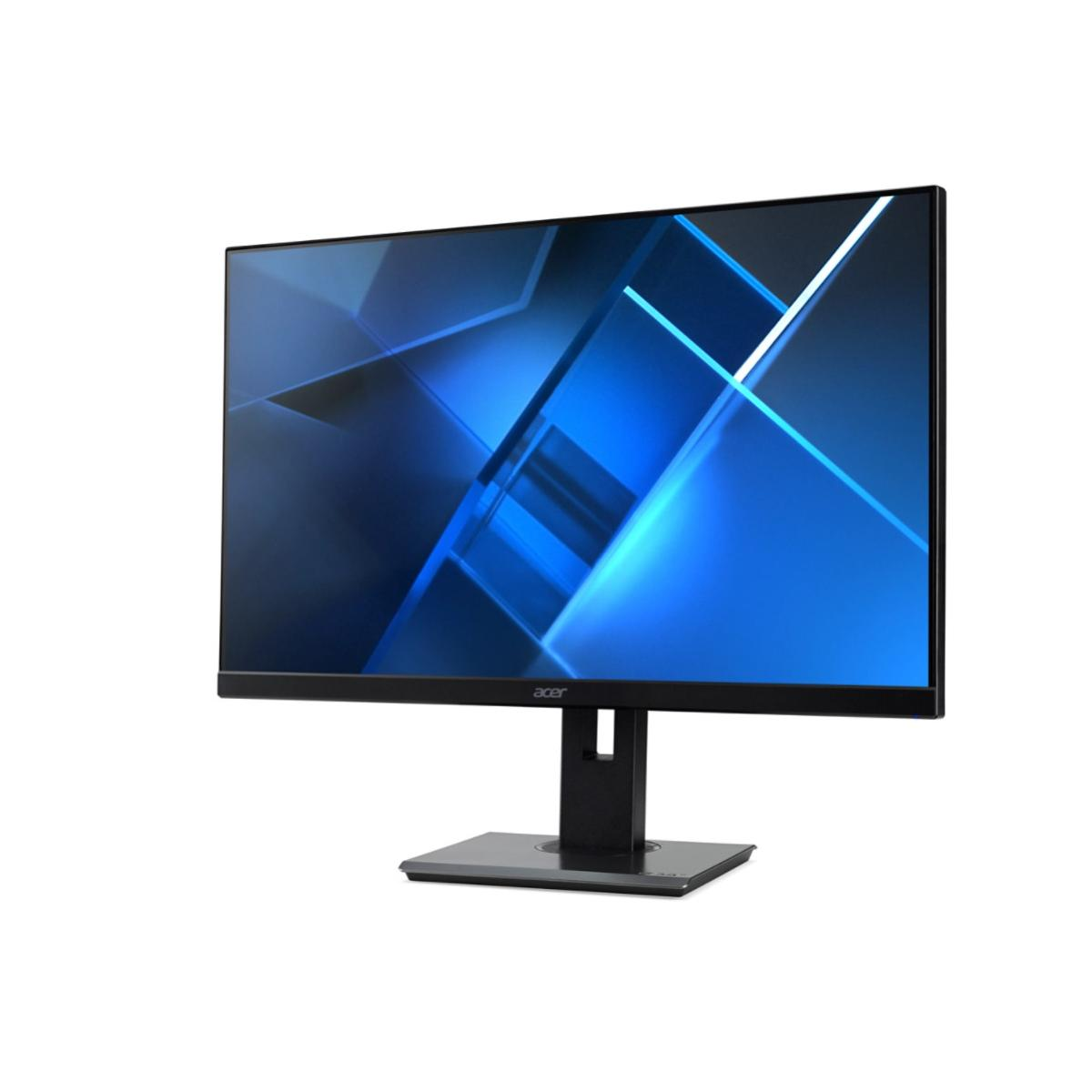 Un moderno monitor Acer con uno sfondo astratto blu sullo schermo.