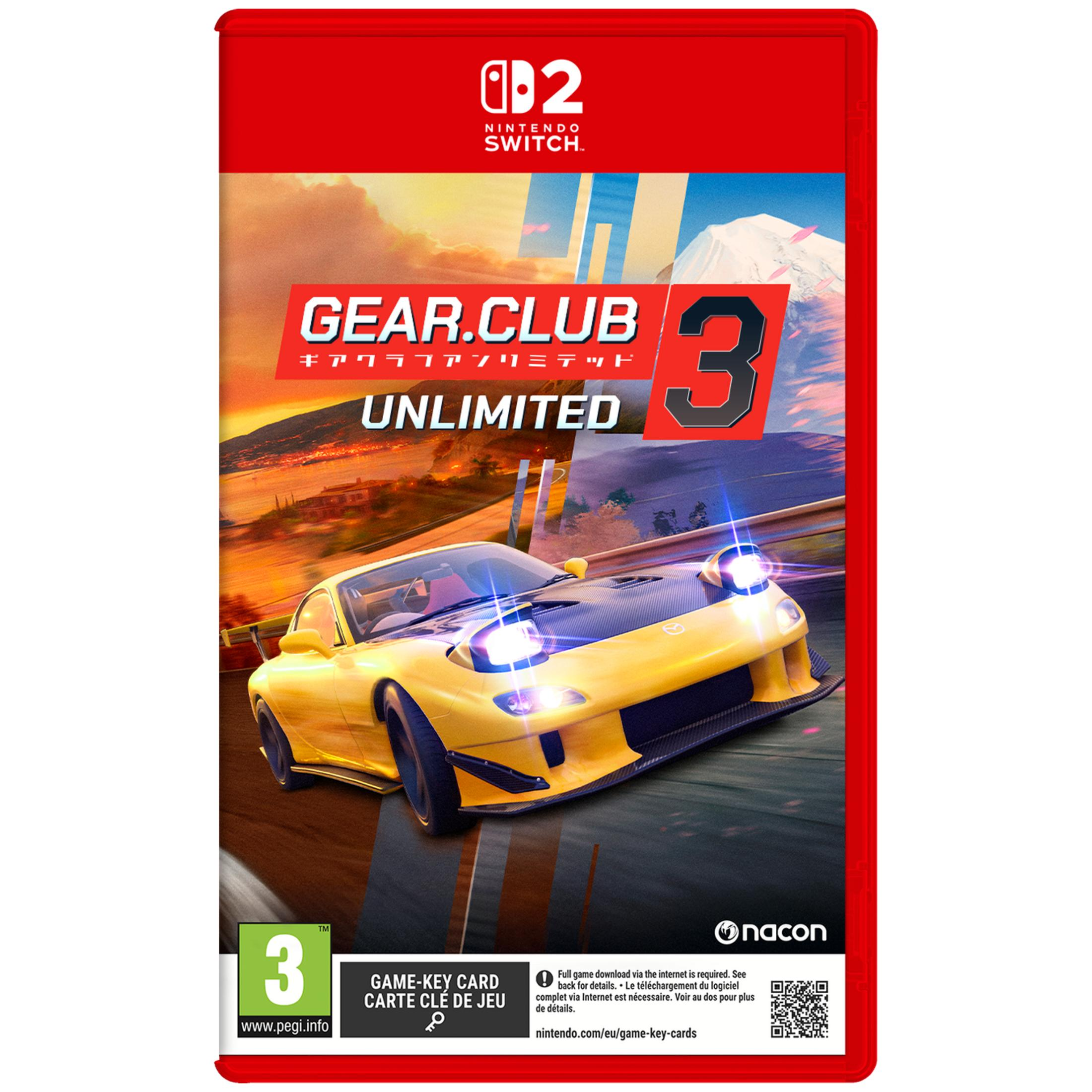 Auto sportiva gialla su una pista da corsa, copertina del gioco Nintendo Switch.