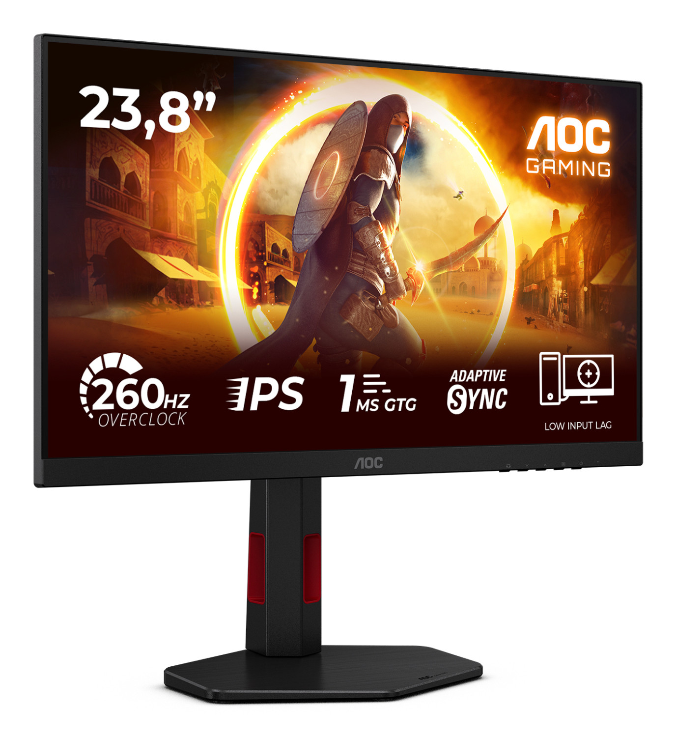 Monitor gamingowy AOC 23,8 cala z 260Hz, 1ms GTG i Adaptive Sync.