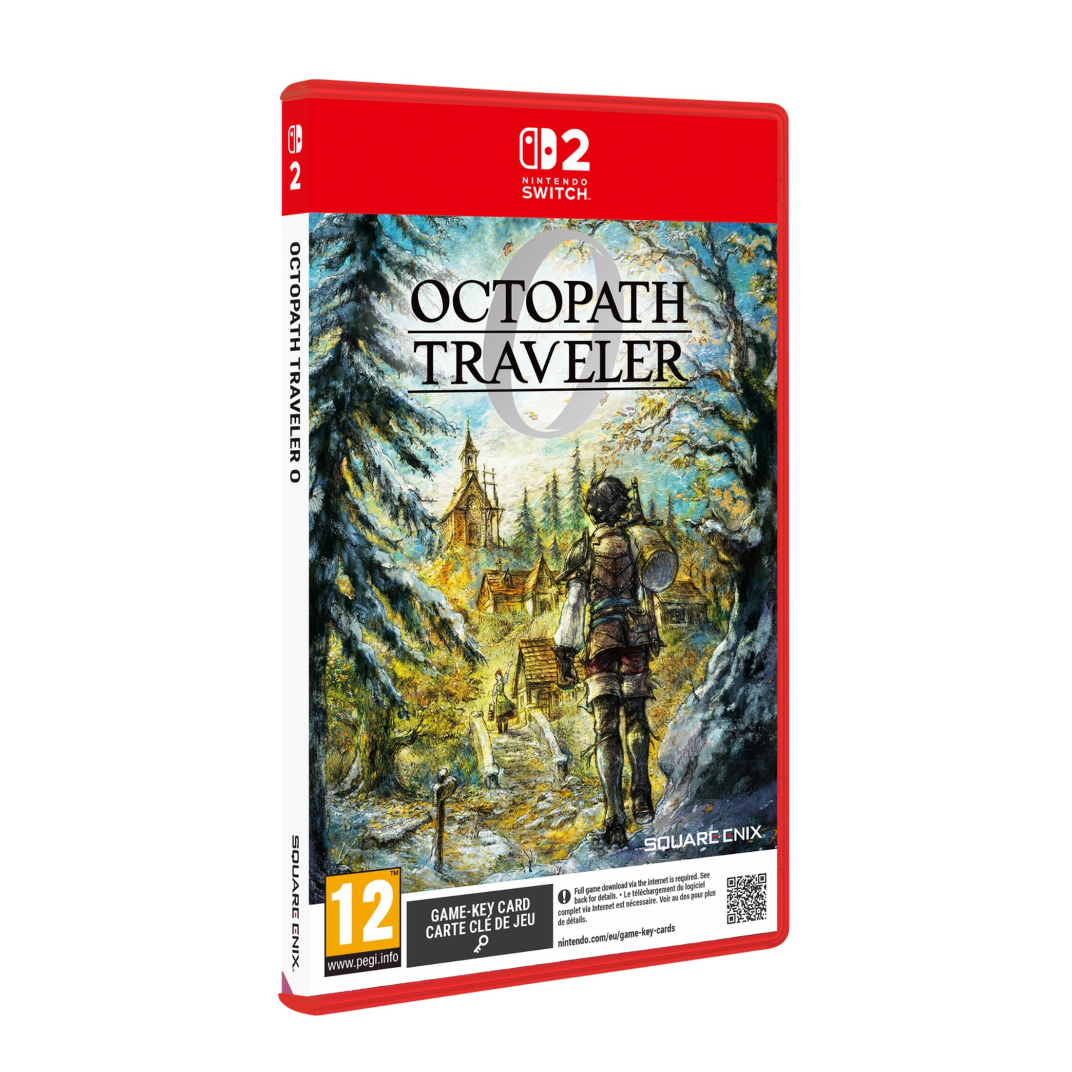Custodia gioco Nintendo Switch con artwork: Viaggiatore davanti a villaggio e chiesa.