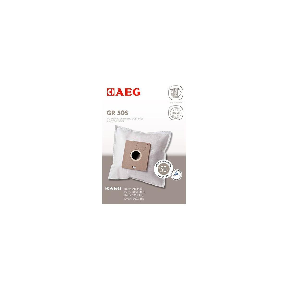 AEG GR 50S Staubbeutel: 4 synthetische Beutel, 1 Motorfilter.