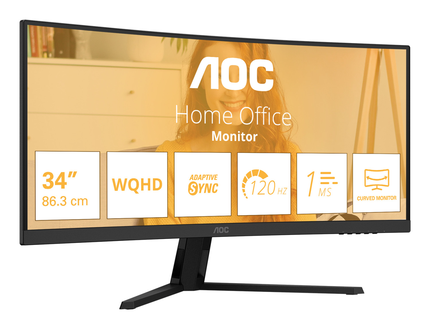 Un monitor WQHD de 34 pulgadas con tasa de refresco de 120 Hz.