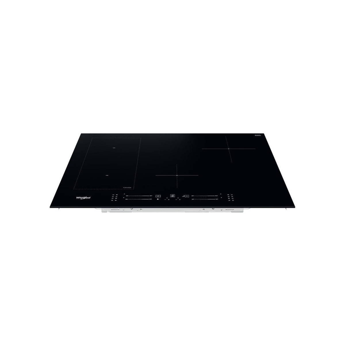 Piano cottura a induzione nero con controlli touch e quattro zone.