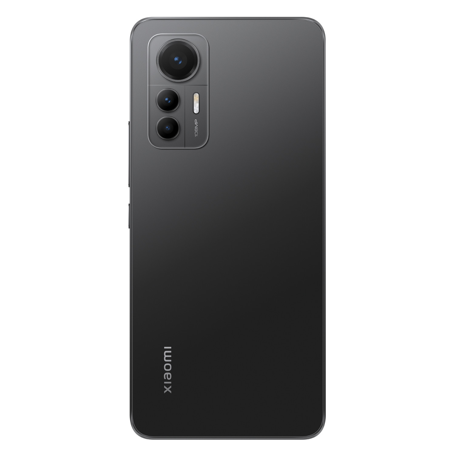 Dunkelgraues Smartphone mit 108MP Kamera-Modul und Xiaomi-Logo.