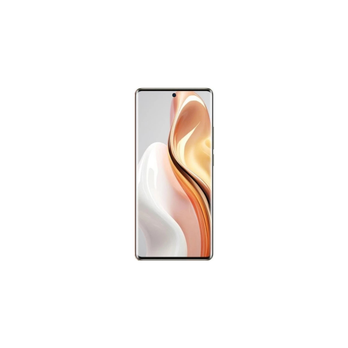 Ein modernes Smartphone mit schlankem Design und lebendigem, abstraktem Hintergrund.