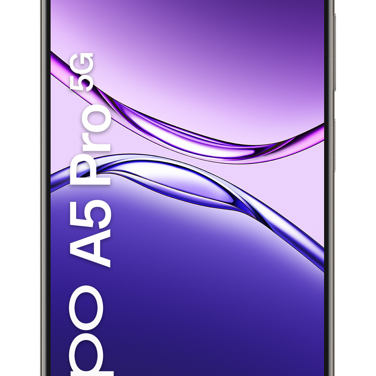Uno smartphone con sfondo viola e il testo 'OPPO A5 Pro 5G'.