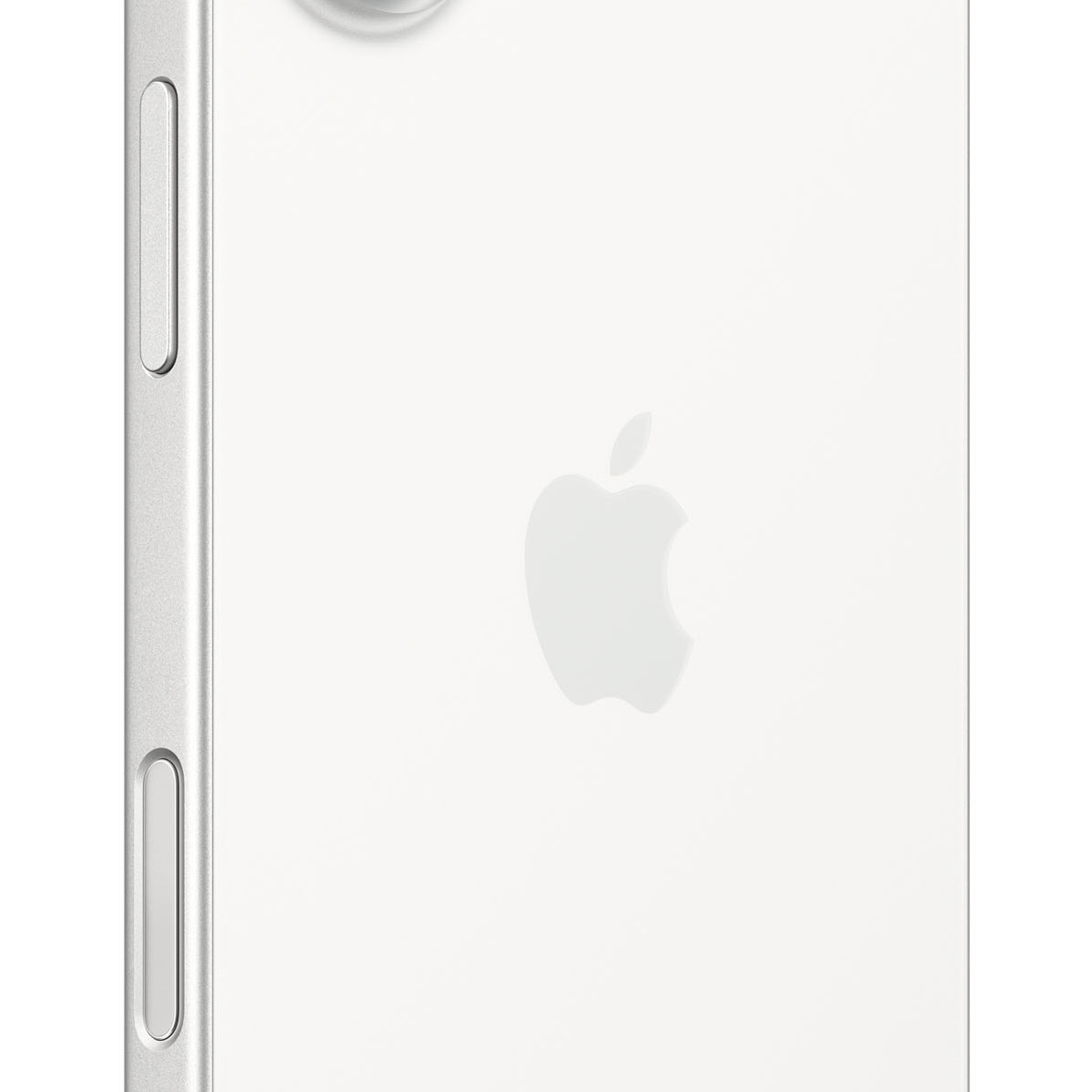 Zbliżenie na tył białego iPhone'a z logo Apple.