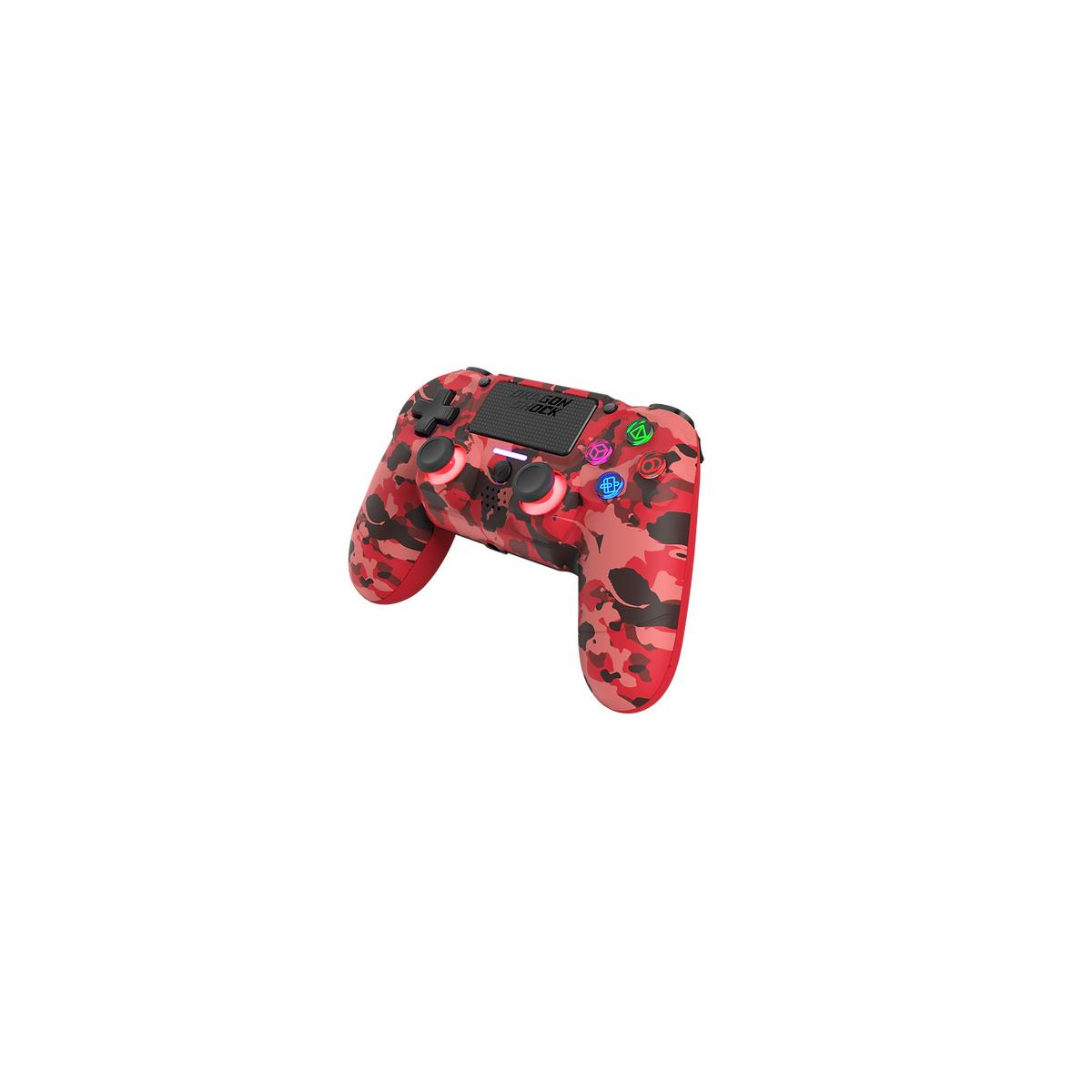 Un controller per videogiochi mimetico rosso con accenti neri.