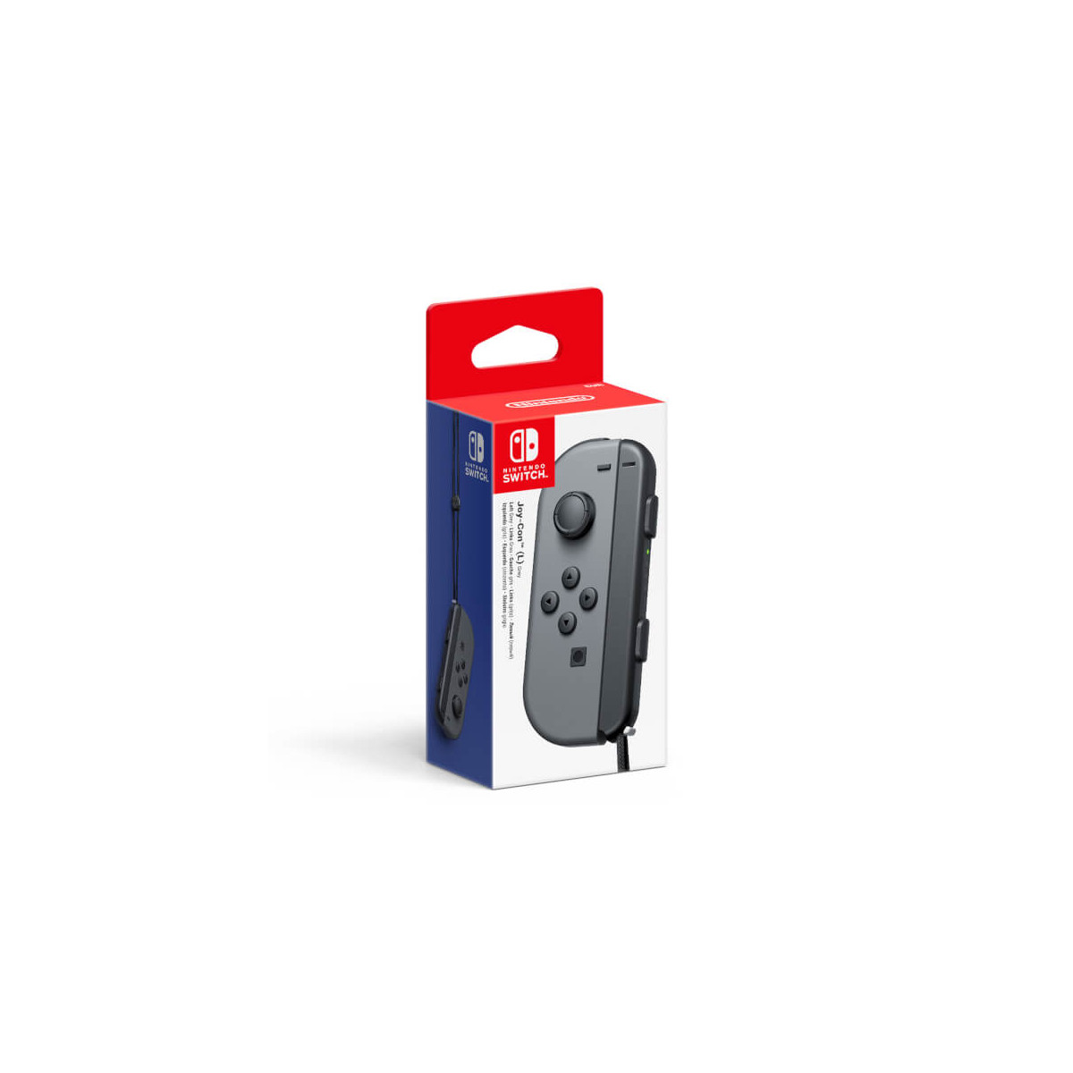 Grauer Nintendo Switch Joy-Con (L) Controller in Verpackung.