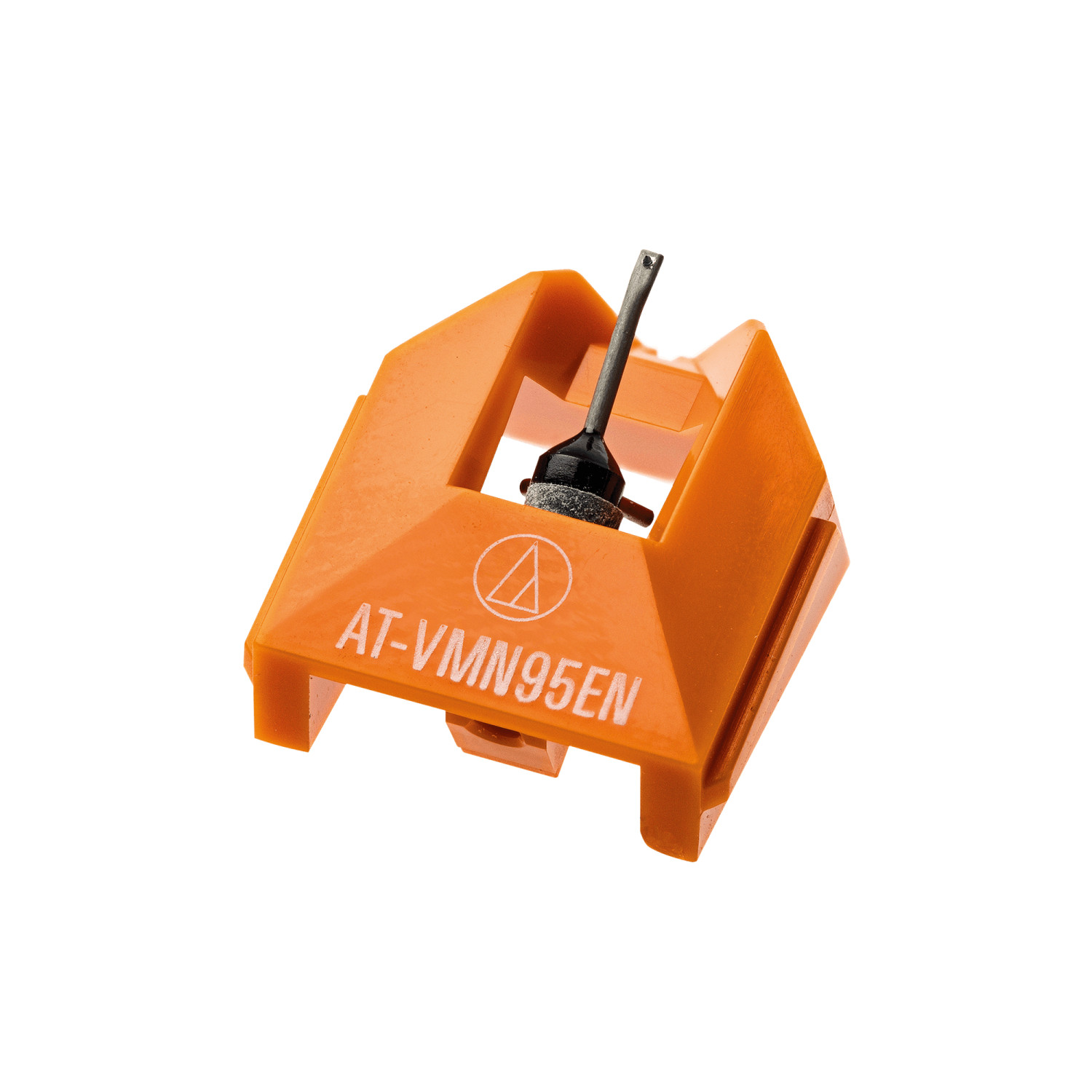 Ein orangefarbener Tonabnehmer mit der Aufschrift AT-VMN95EN.