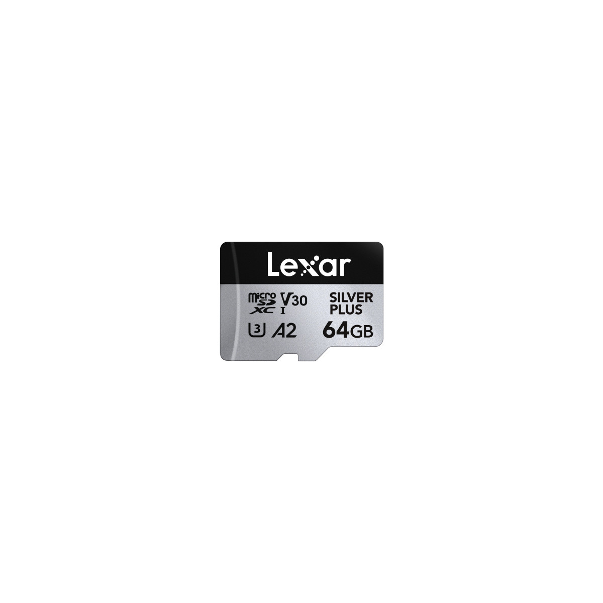 Lexar Micro SDXC silberne Speicherkarte mit 64GB, V30, A2.