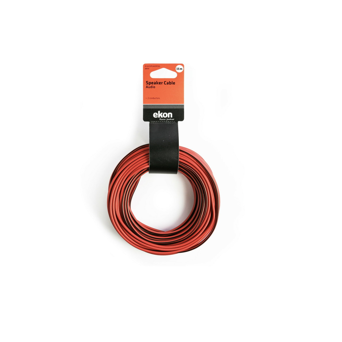 Cable de altavoz rojo con 2 conductores, 15m de largo, con marca Ekon.