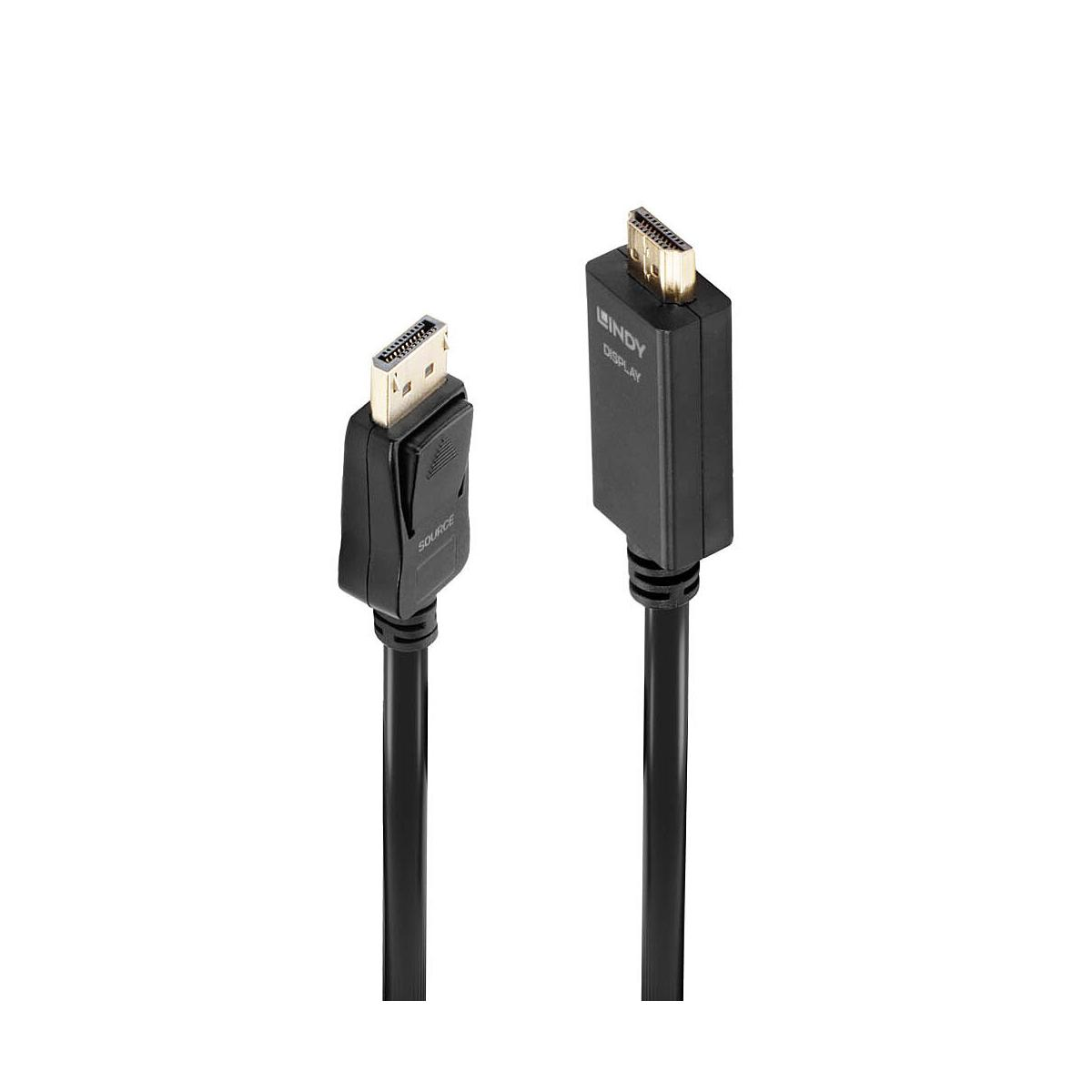 Zwei schwarze Kabel mit unterschiedlichen Steckern. Einer ist DisplayPort, der andere HDMI.