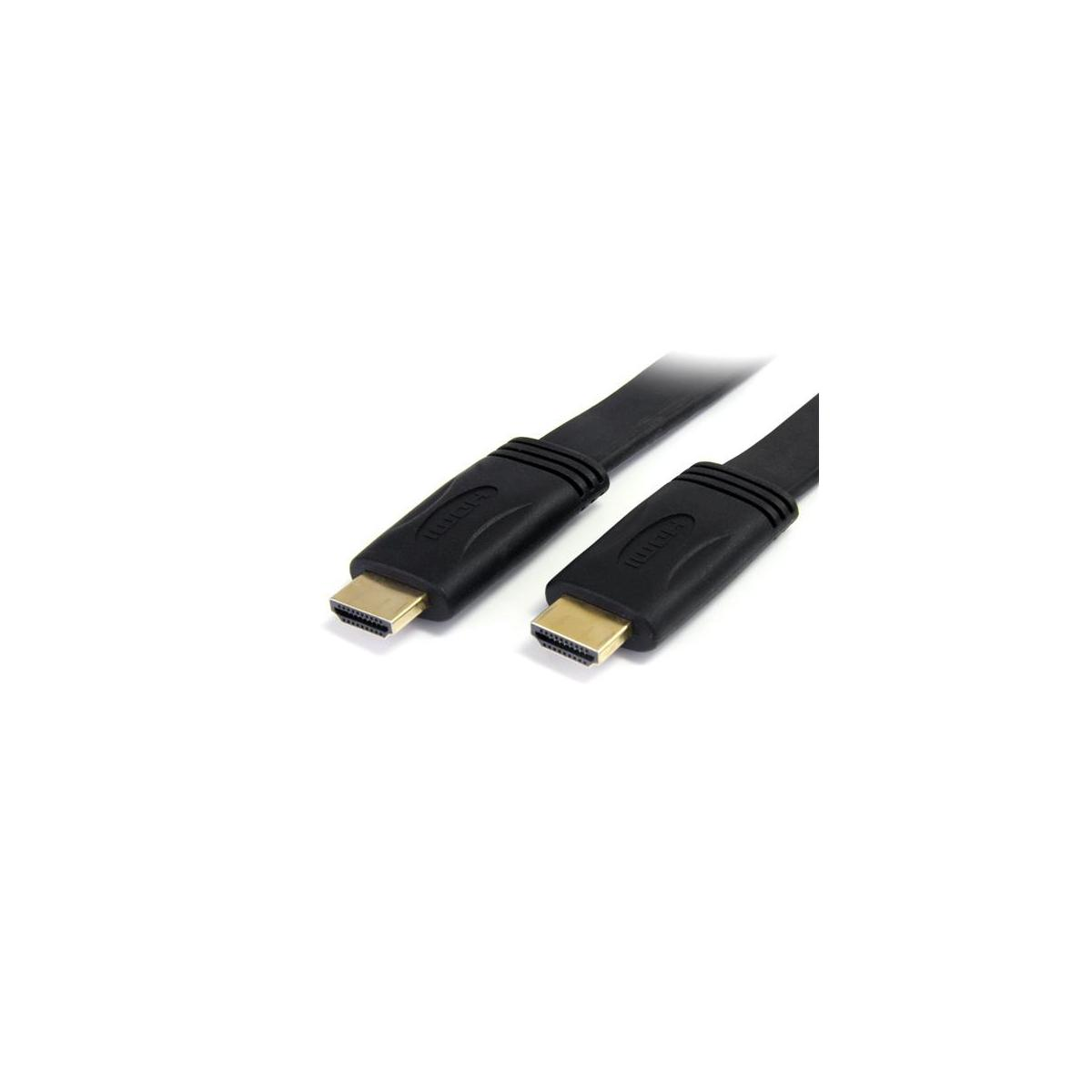 Dos cables HDMI negros con conectores dorados sobre fondo blanco.