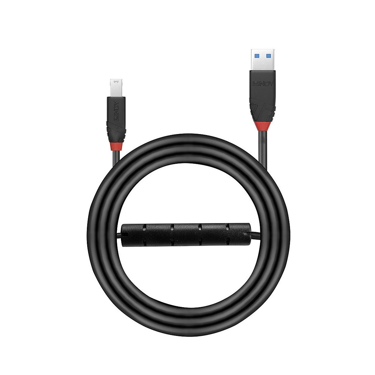Zwarte USB-kabel opgerold met zichtbare USB-A en Micro USB connectoren.