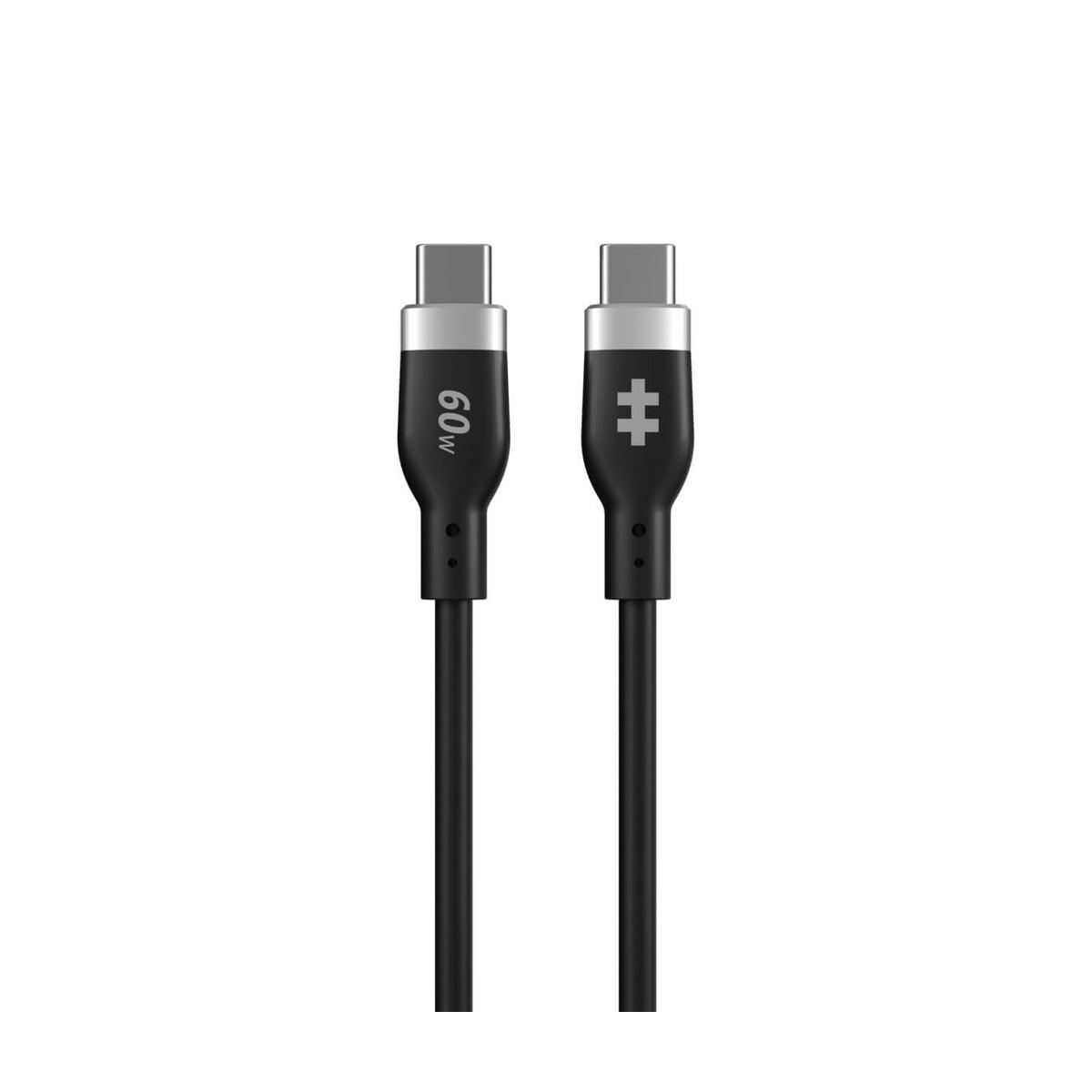 Due cavi USB-C neri con connettori argentati, uno etichettato "60W".