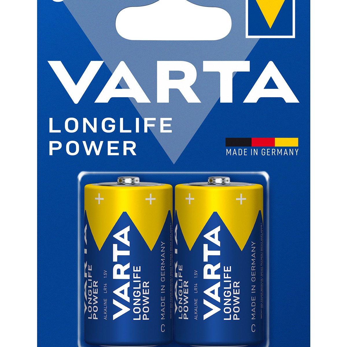 Batterie Varta Longlife Power, confezione da 2, Made in Germany.