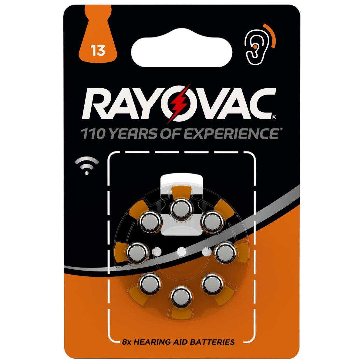 Confezione da 8 batterie acustiche Rayovac misura 13.