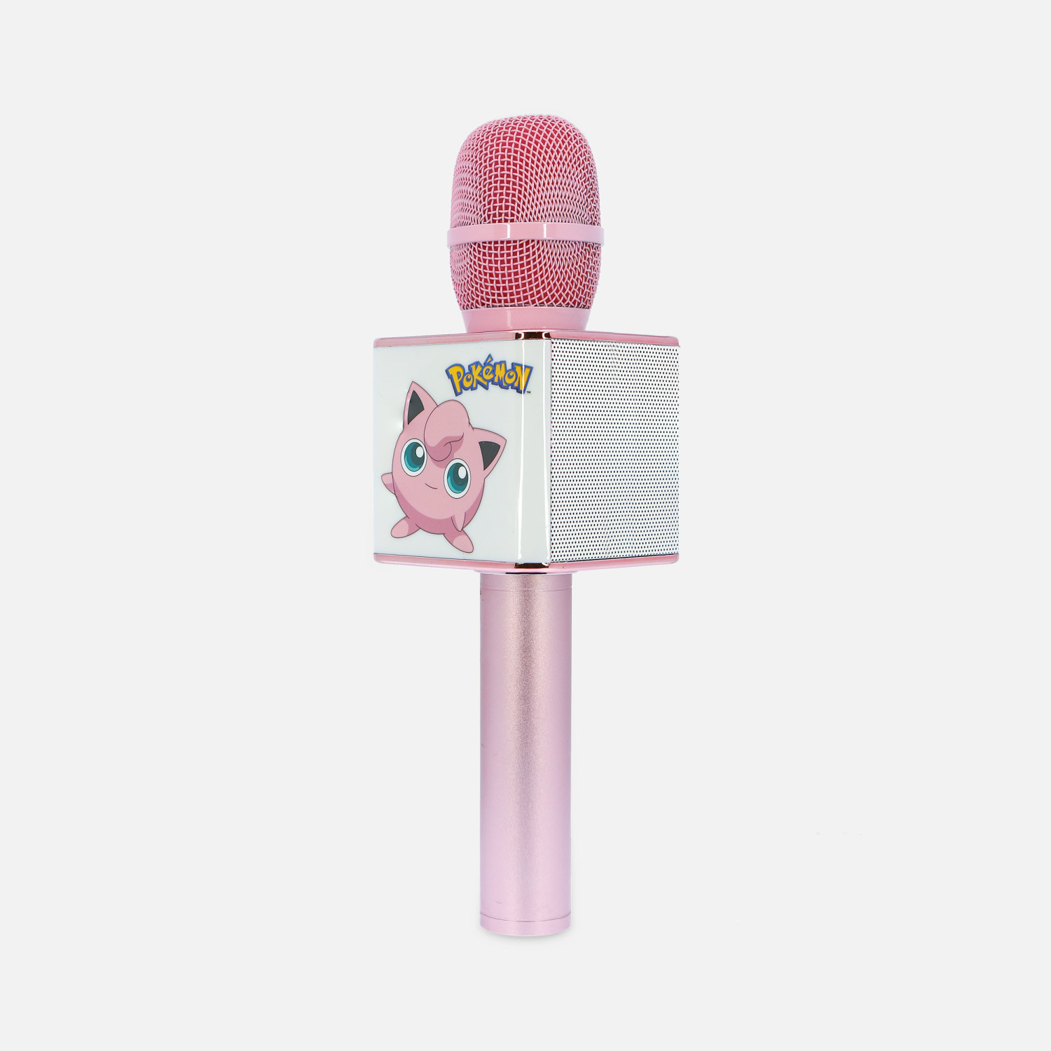 Un altoparlante microfono rosa con design Pokémon.