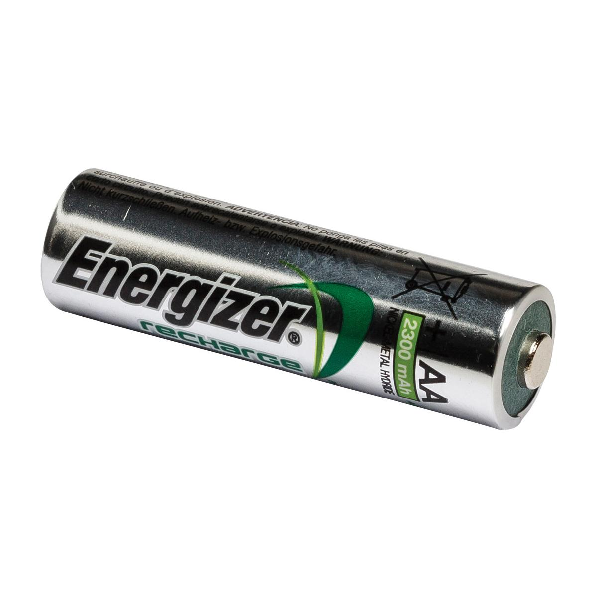 Una batteria AA Energizer da 2300 mAh, Nichel Metallo Idruro.