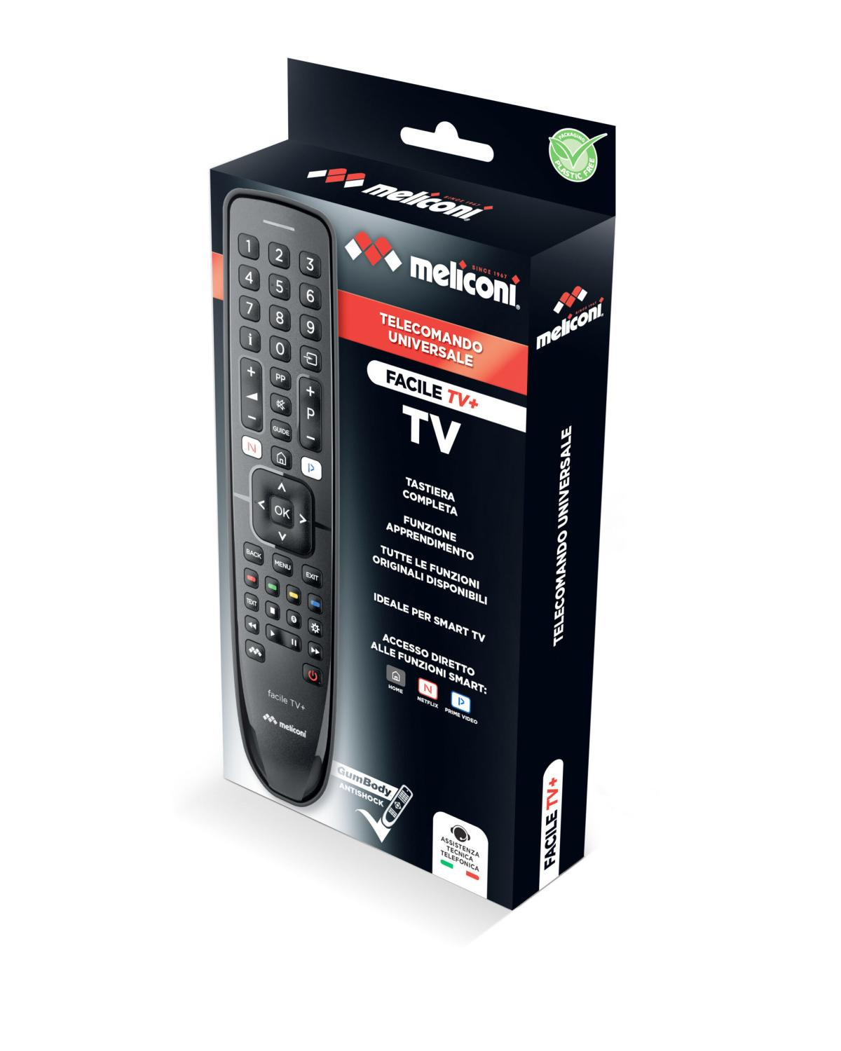 Caja de mando a distancia universal negro para TV y funciones de Smart TV.