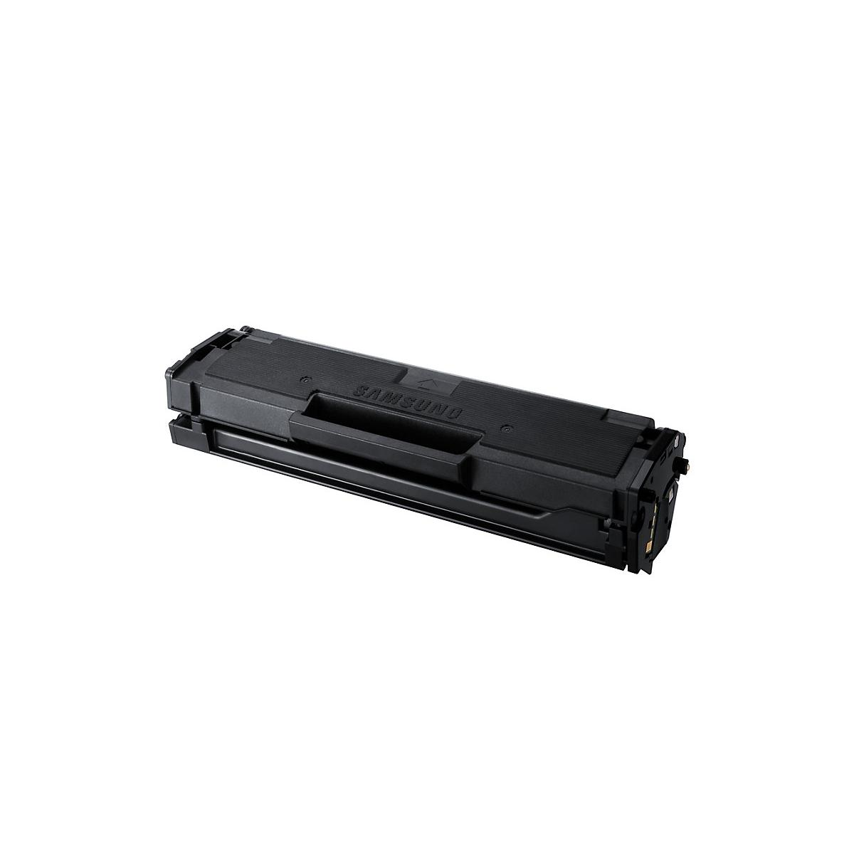 Cartuccia toner Samsung nera con manico e connettori visibili.