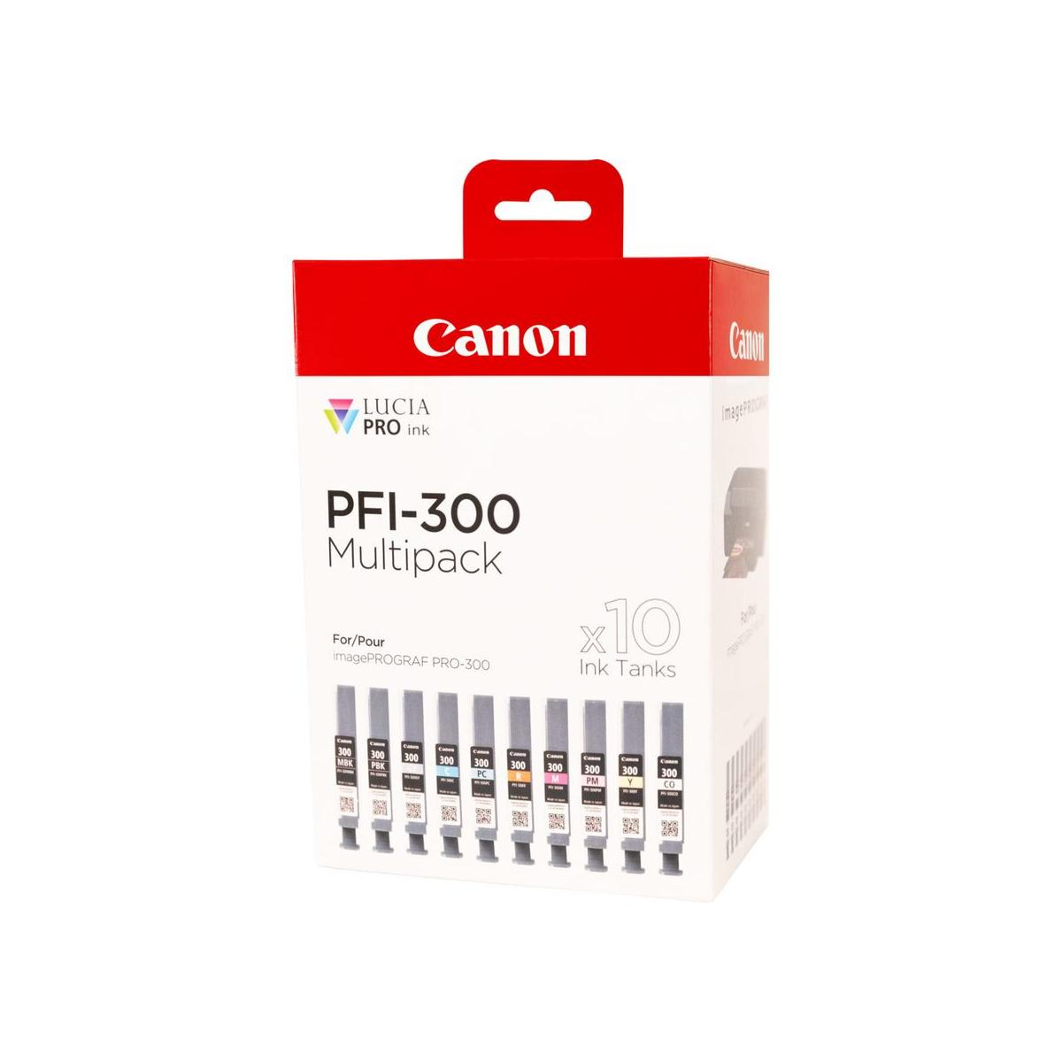Canon PFI-300 multipack met 10 inktcartridges voor ImagePROGRAF PRO-300.