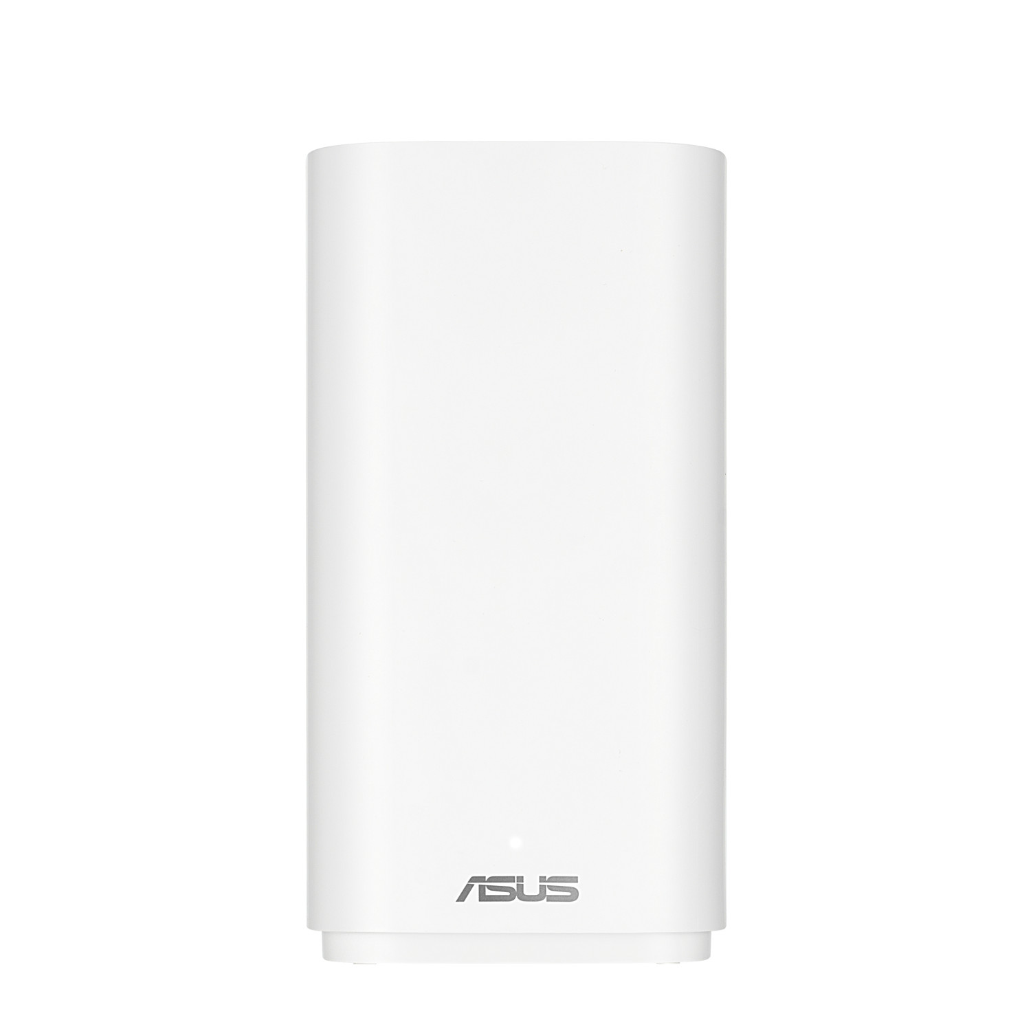 Elegancki, biały router Asus na białym tle.