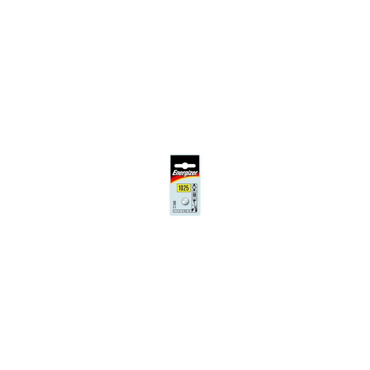 Confezione di batterie a bottone Energizer 1025 con icone.