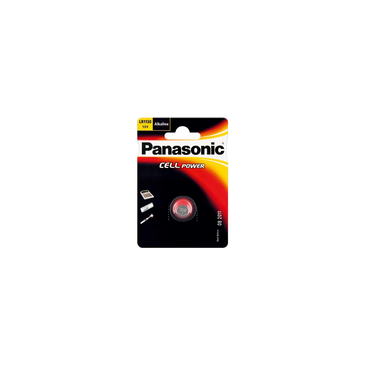 Panasonic LR1130 Alkaline 1,5V Knopfzelle in Blisterverpackung.