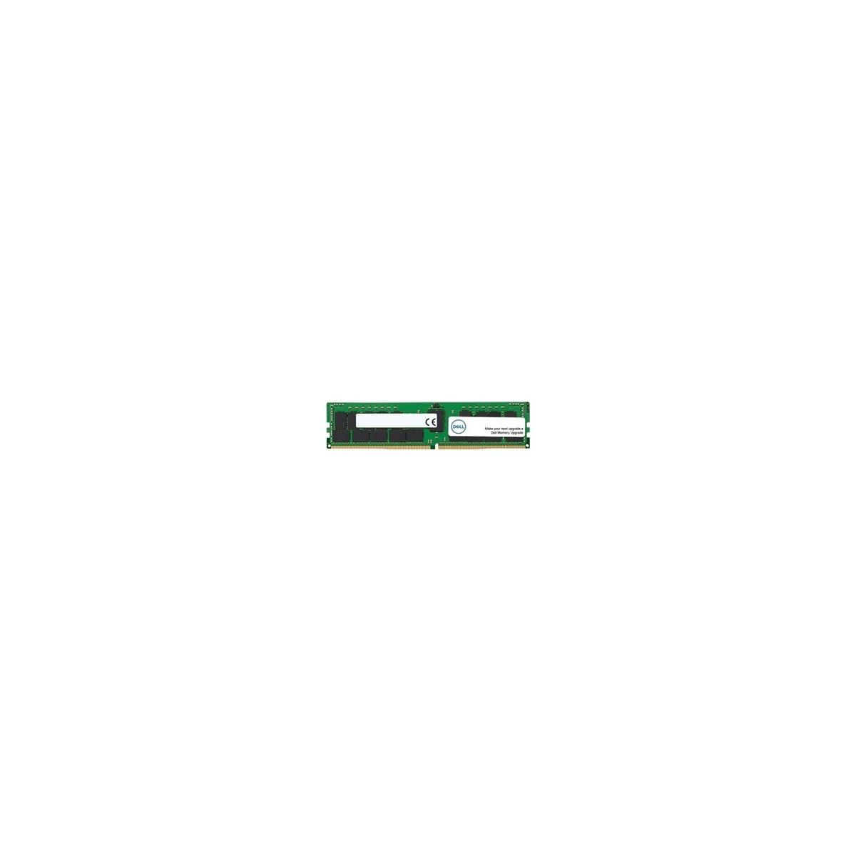 Un módulo RAM verde con logo Dell y marca CE.