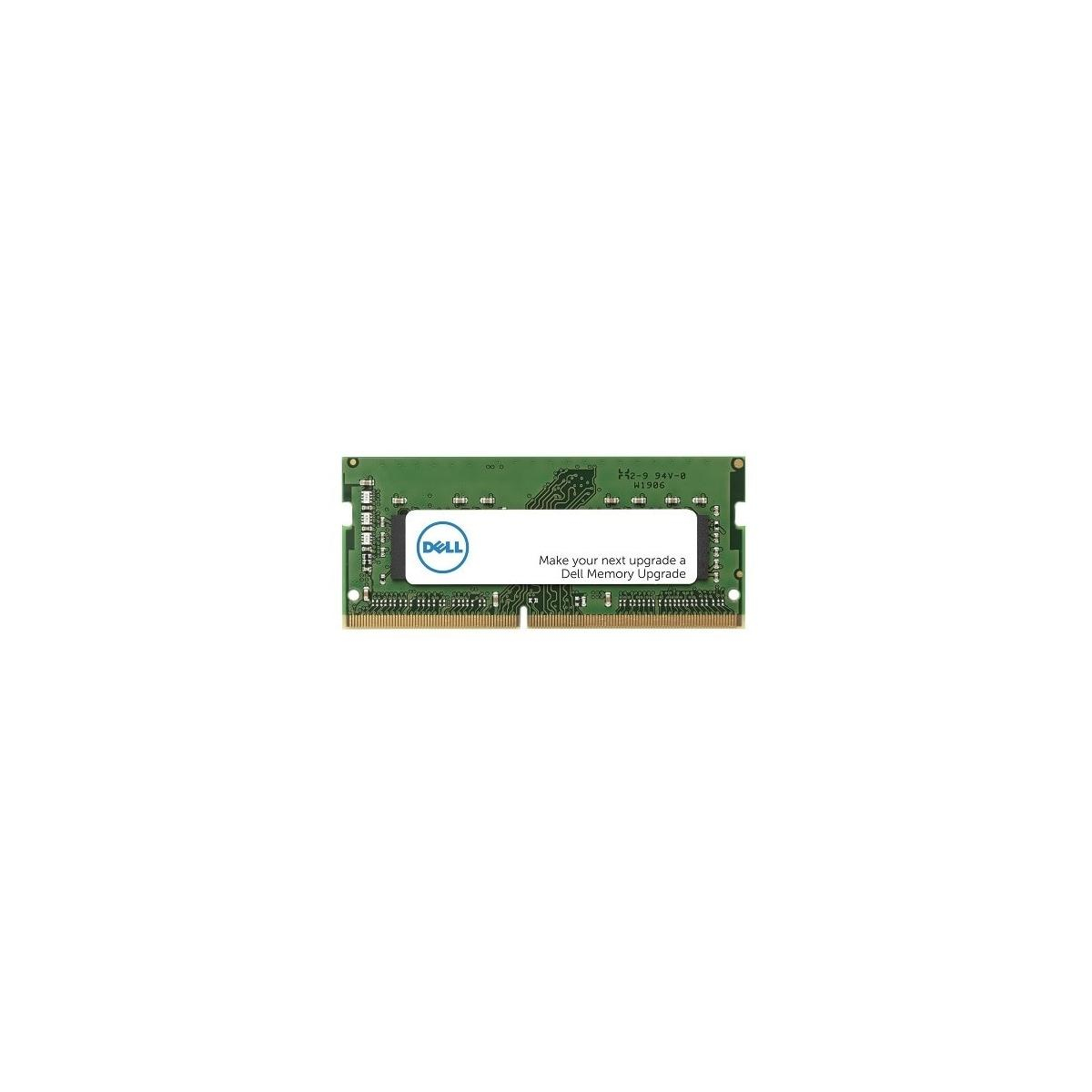 Un módulo RAM Dell verde con el logo y texto de Dell.