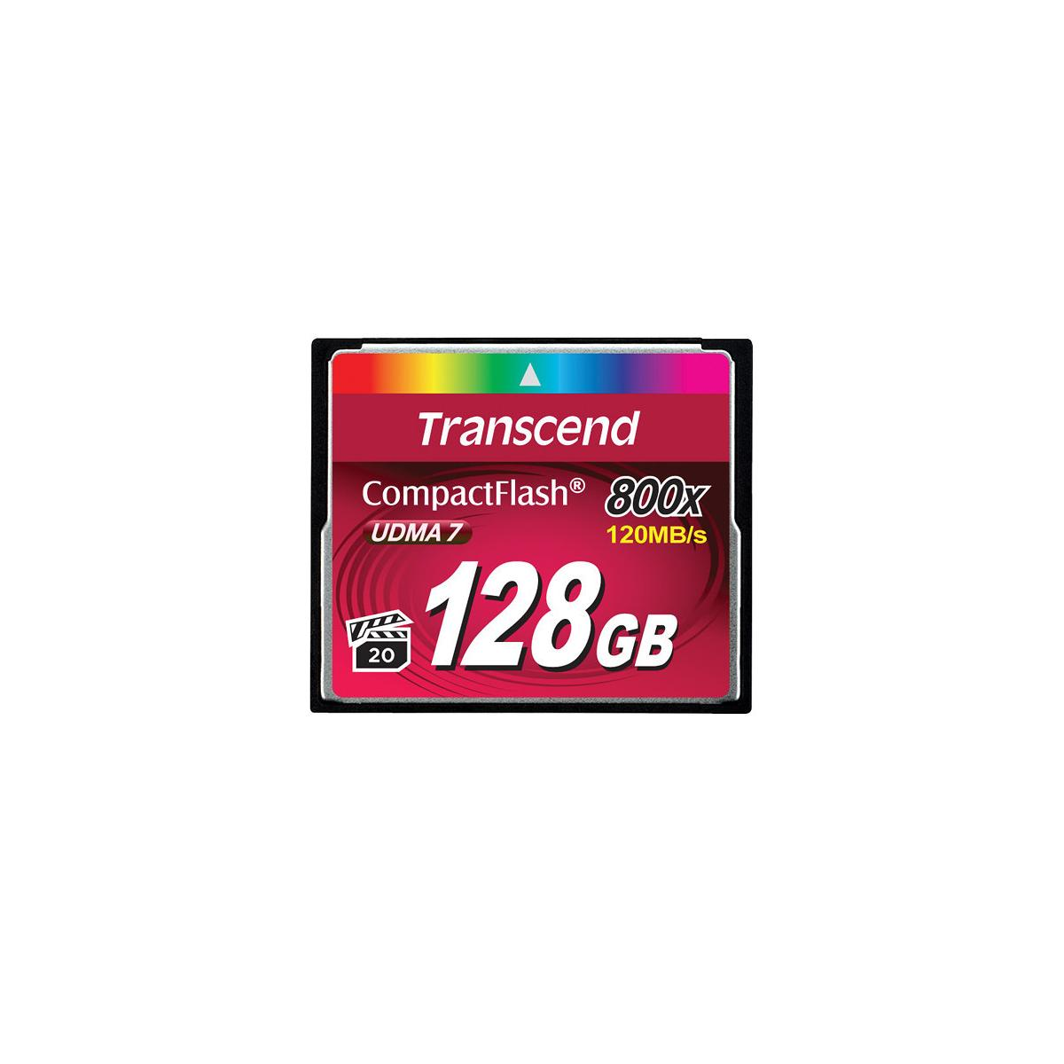 Tarjeta de memoria Transcend CompactFlash 800x 128GB con UDMA 7 y 120MB/s